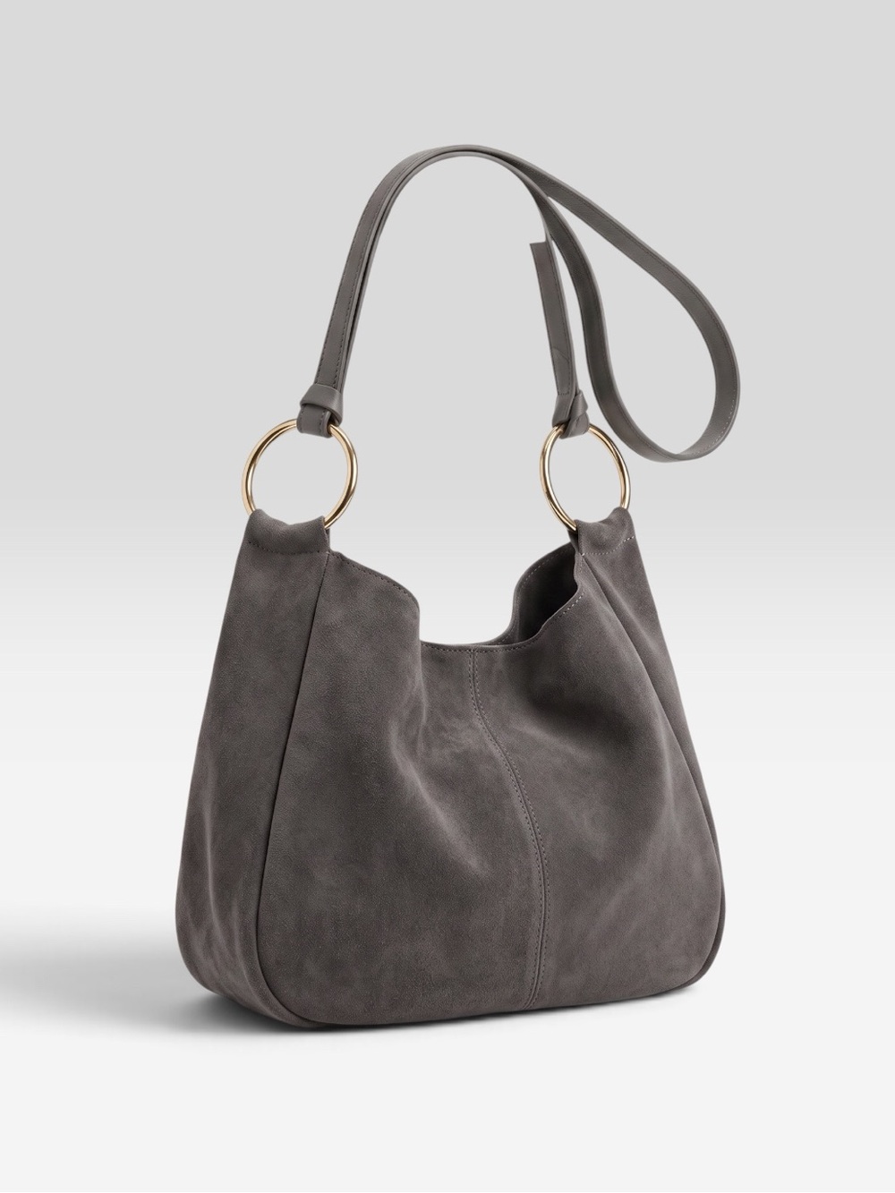 CLAUDIA FIRENZE GREY SUEDE HOBO PURSE ITALY